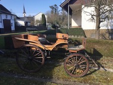 Jagdwagen m. Deichsel u. Lannen, antik, restauriert,  Scheibenbremsen hinten