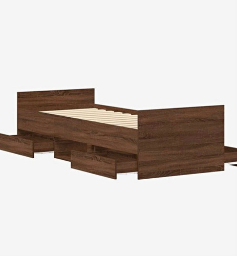 Bettrahmen holzoptik braun - holzoptik,