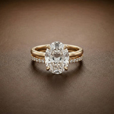 5CT Oval Moissanit Brautset