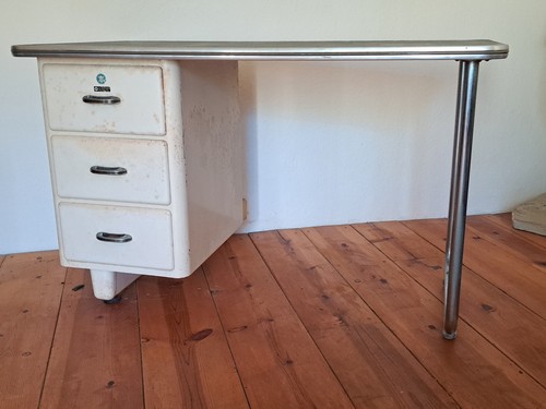 Schreibtisch metall 40er 50er - schreibtisch,