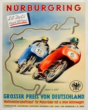 Nürburgring Racing Poster - Deutscher Großer Preis Wandbild -...
