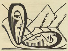 Ernst Ludwig Kirchner - Zwei Köpfe vor Landschaft - Holzschnitt 1932