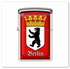 ZIPPO - Feuerzeug - Bundesländer - Wappen - Berlin - Deutschland - Chrome - Weiß