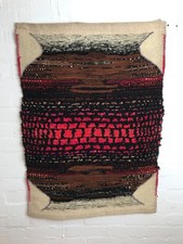 Vintage Wandbild Kunst Polen Polnisch Signiert Wandbehang Wandteppich Boho 70er