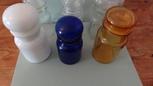 Vintage apothekerdosen glas - vintage,