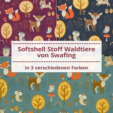 Softshell Stoff Waldtiere