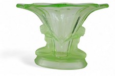 #644 Art Deco Glasvase Uranglas, 20x28,5cm