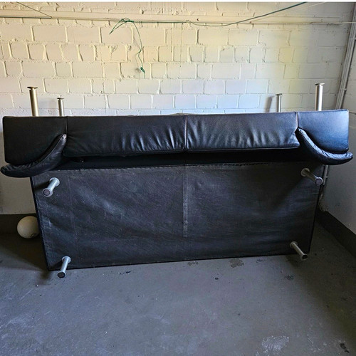 Sitzer sofa leder - leder, schwarz