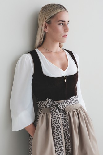 Samt dirndl leontina - samt, braun