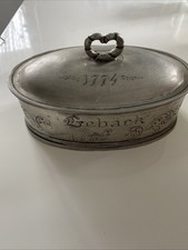Zinn Gebäckdose 1774 mit Deckel