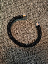 Original Swarovski Armreifen Schwarz Silber Crystaldust