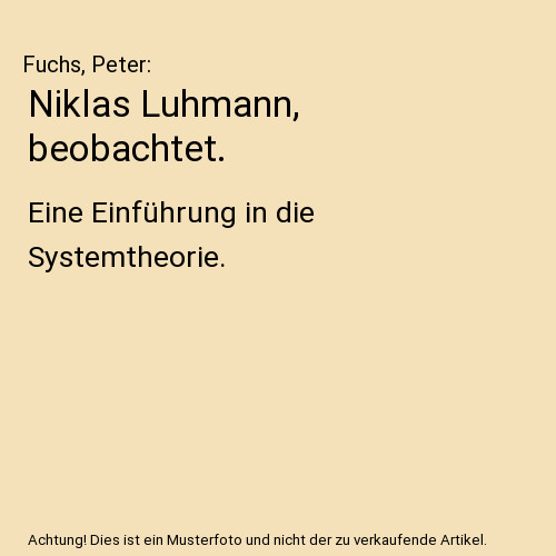 Niklas luhmann beobachtet - niklas,