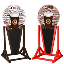 WERBEAUFSTELLER Kundenstopper Kreidetafel Holz Bunter Kaffee für Kaffeehaus