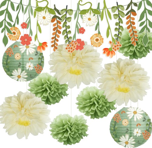 Gartenparty deko set pompons - deko,