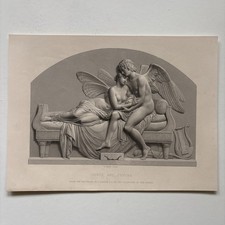 Antike Gravur Amor und Psyche