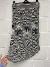 Vintage Betty Barclay schwarz & weiß Häkel gefütterter Rock Größe 14 PK