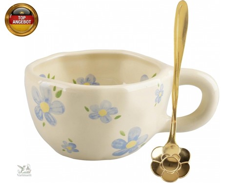 Keramik teetasse mit löffel - teetasse,