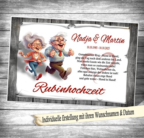 Urkunde rubinhochzeit jahre - urkunde,