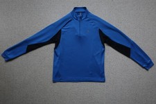 Odlo Mid Layer Langarmshirt blau schwarz mit Halbreissverschluss Größe L