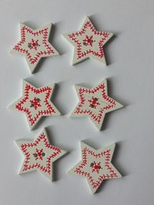 große Knöpfe Stern Schneeflocke Holz Basteln Weihnachten