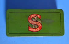 Antike Singer Nähmaschinen Design Blechdose 66 Reklame Werbung m. etwas Zubehör