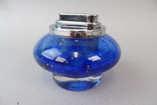Vintage Tischfeuerzeug - Blaues Glas