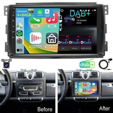 DAB+ 4+64GB Für Smart Fortwo 451 2005-2010 Android 15 Autoradio Carplay GPS Navi