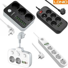 Steckdosenleiste mit Schalter 3/6fach Mehrfachsteckdose USB Winkel Flachstecker