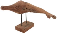 Teak Delphin - Delfin Figur Holz Deko Skulptur Teakholz Dekoration Wurzel Statue