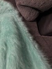 Neue Hellgrün Pullover Angora 100% Dick Handstrick, langhaarig!