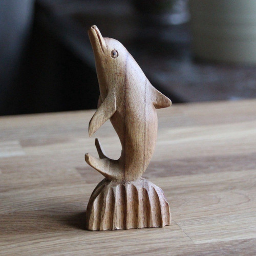 Delfin dekofigur aus - dekofigur, holz