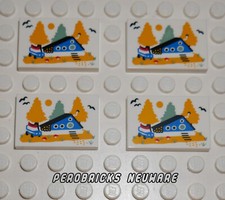 Lego 4 x Fliese / Fliesen 2x3