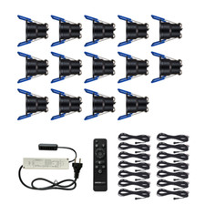 14 LED Einbaustrahler Terrassenüberdachung, Carport (3W, IP65) dimmbar Schwarz