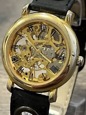 NETEC Herren Uhr (36mm) Handaufzug Vintage Armbanduhr Skelettuhr ~ Werk läuft
