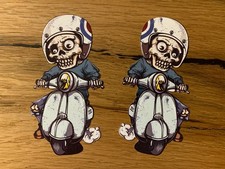 2x Vespa Skull Aufkleber