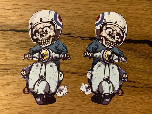 Vespa skull aufkleber - skull,