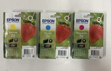 3 original Epson Tintenpatronen 29 Cyan Magenta Yellow Erdbeere ( 03/2025 ) OVP 