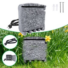 Gartensteckdose Außensteckdose 4-Fach Steckdose Outdoor Steinoptik mit Kabel DE