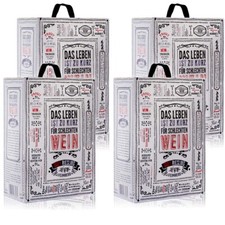 Riesling QbA, feinherb, Bag-in-Box, sortenreines Weinpaket (4x3,0l)