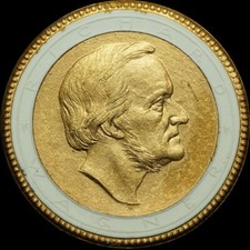 BAYREUTH: Porzellan-Medaille (1924). RICHARD WAGNER - BAYREUTHER FESTSPIELE.