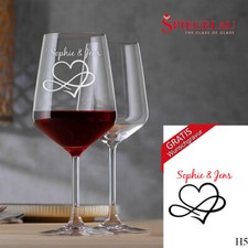 Rotweinglas Gravur Personalisiert Geburtstagsgeschenk Love Herz Ornament NEU ❤️