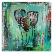 BURGSTALLER Blumenmalerei Tulpen Blumenbilder gemalt Blumengemälde Acrylbilder