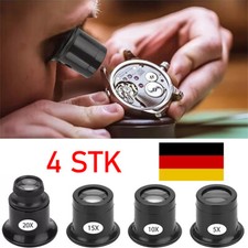 4Stk X5 X10 X15 X20Augenlupe Schmuck Lupe Juwelier Okular Uhrmacherlupe Set"