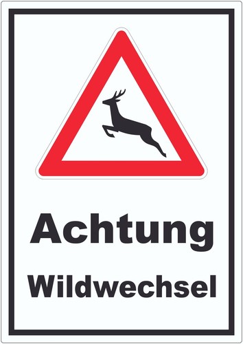 Aufkleber achtung wildwechsel - aufkleber,