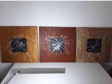 3x Leinwand XXL Bilder Abstrakt Wandbilder 150 x 50 cm Top ZUSTAND 