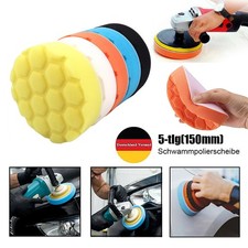  5tlg 150mm Polierteller Schwammpolierscheibe Polierpads Auto KFZ Polierscheibe