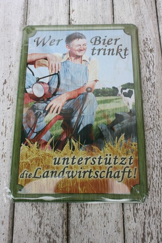 Blechschild wer bier trinkt - bier,