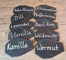 10 Kräuter Schilder, Gemüseschilder Schiefer