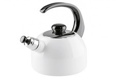 Riess Flötenkessel Emaille 2L weiß Classic Plus Induktion Wasserkessel 18cm