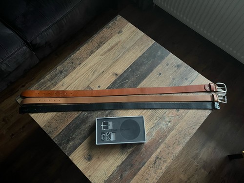 Leder herren gürtel - 3x,